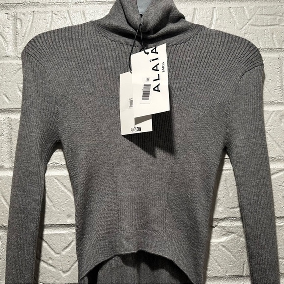 New Alaïa Cashmere & Silk Rib Turtleneck Sweater with Sash Size 36 FR - Picture 6 of 10